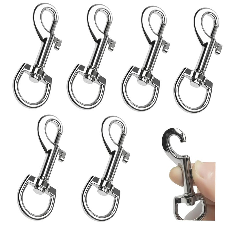 MCSDFN 6 Pcs Swivel Eye Bolt Snap Hooks 3.2 Inch Zinc Alloy Single Ended Flag Clips Trigger Bolt Hooks Swivel Snaps for Diving, Pet Leash, Key Chain, Flag, Clothes Line - Image 1